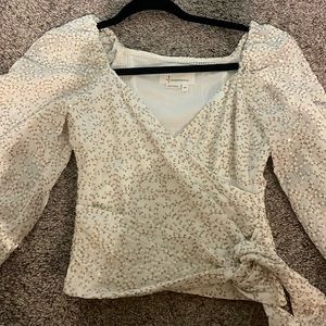 anthropologie sequin blouse